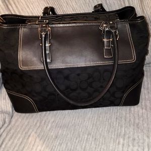 Large coach bag, black